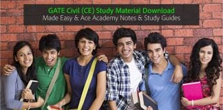 GATE CE (Civil Engg.) Made Easy & Ace Academy PDF Hand Written Notes, Books – Free Direct Download GATE CE Civil Engg. Made Easy Ace Academy Notes and eBooks Download