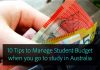 10 Tips to Manage Student Budget when you go to study in Australia
