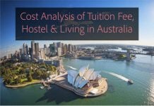 Cost analysis of tuition fee, hostel and living in australia