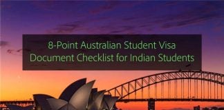 Australia Student Visa 8-Point Document Checklist for Indian Students 8 point australia student visa document checklist for indian students