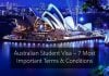 Australian Student Visa – 7 Most Important Terms & Conditions for Indian Students